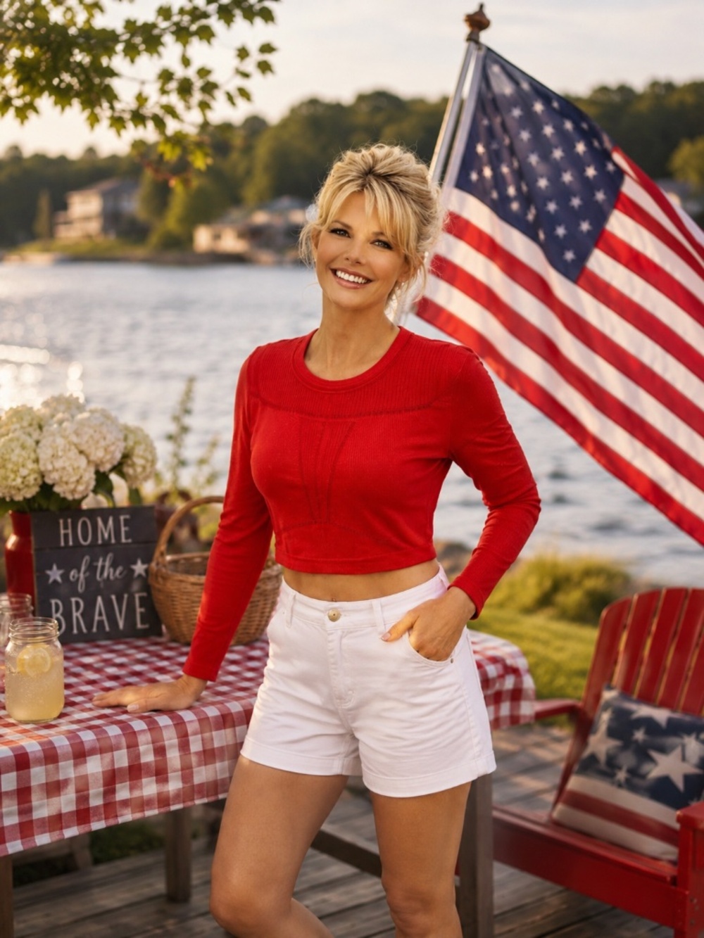 Fabletics Bold Red Cutout Crop Top with Long Sleeves